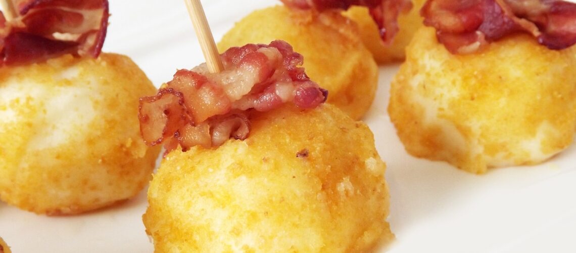appetizers, bacon, croquettes